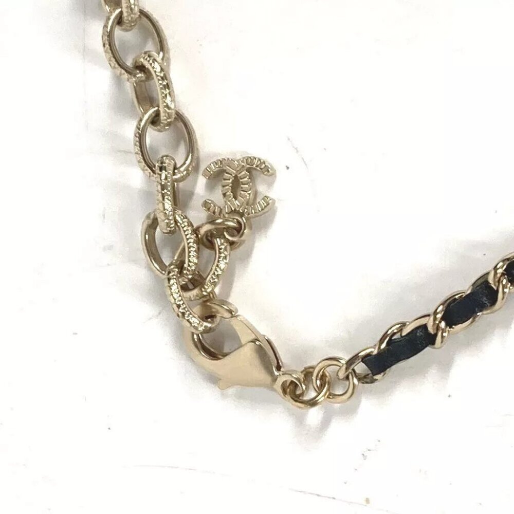 CHANEL A22 CC CC Mark Rhinestone Choker Accessories chain Necklace - Picture 4 of 12